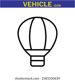 Vehicle Line Editable Icon. Vector illustration in modern thin line style of transport icons types: taxi, train, helicopter, bus, ship, plane, tram and more.EPS 10.