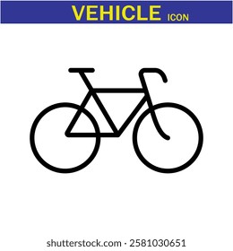 Vehicle Line Editable Icon. Vector illustration in modern thin line style of transport icons types: taxi, train, helicopter, bus, ship, plane, tram and more.EPS 10.