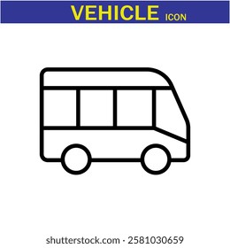 Vehicle Line Editable Icon. Vector illustration in modern thin line style of transport icons types: taxi, train, helicopter, bus, ship, plane, tram and more.EPS 10.