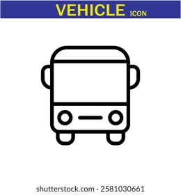 Vehicle Line Editable Icon. Vector illustration in modern thin line style of transport icons types: taxi, train, helicopter, bus, ship, plane, tram and more.EPS 10.