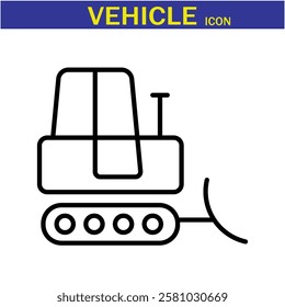 Vehicle Line Editable Icon. Vector illustration in modern thin line style of transport icons types: taxi, train, helicopter, bus, ship, plane, tram and more.EPS 10.