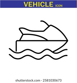 Vehicle Line Editable Icon. Vector illustration in modern thin line style of transport icons types: taxi, train, helicopter, bus, ship, plane, tram and more.EPS 10.