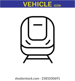Vehicle Line Editable Icon. Vector illustration in modern thin line style of transport icons types: taxi, train, helicopter, bus, ship, plane, tram and more.EPS 10.