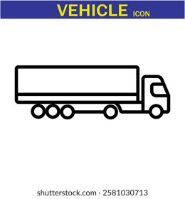 Vehicle Line Editable Icon. Vector illustration in modern thin line style of transport icons types: taxi, train, helicopter, bus, ship, plane, tram and more.EPS 10.