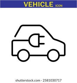 Vehicle Line Editable Icon. Vector illustration in modern thin line style of transport icons types: taxi, train, helicopter, bus, ship, plane, tram and more.EPS 10.