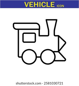 Vehicle Line Editable Icon. Vector illustration in modern thin line style of transport icons types: taxi, train, helicopter, bus, ship, plane, tram and more.EPS 10.