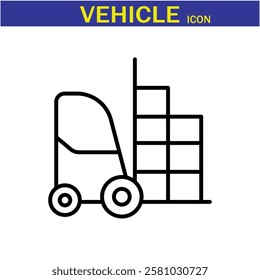 Vehicle Line Editable Icon. Vector illustration in modern thin line style of transport icons types: taxi, train, helicopter, bus, ship, plane, tram and more.EPS 10.