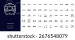 Vehicle Line Editable Icons set. Vector illustration in modern thin line style of Vehicle icons: vehicle, car, truck, etc