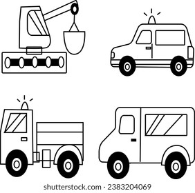 Vehicle Line Editable Icons set. Vector illustration in modern thin line style of transport icons types: helicopter, bus, excolator, plane, tram and ...