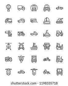 Vehicle Line Vector Icons