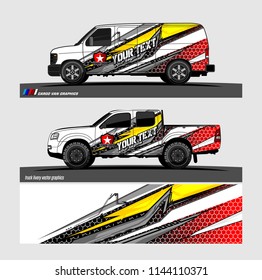 vehicle livery graphic vector. abstract grunge background design for vehicle vinyl wrap and car branding 