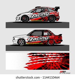 vehicle livery graphic vector. abstract grunge background design for vehicle vinyl wrap and car branding 