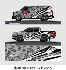 vehicle livery graphic vector. abstract grunge background design for vehicle vinyl wrap and car branding 