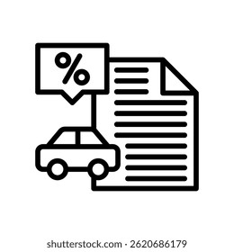 Vehicle Loan Icon Line Vector Illustration