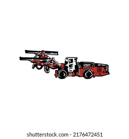 Vector de diseño de ilustraciones de minería de vehículos