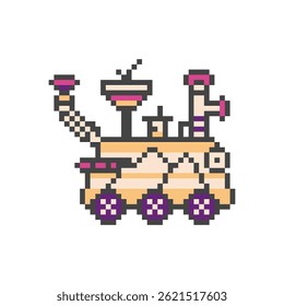 vehicle moon retro pixel art