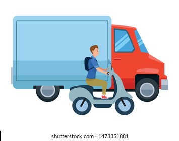 Vehicle and motorcycle drivers riding with helmet in the traffic vector illustration graphic design.