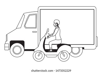 Vehicle and motorcycle drivers riding with helmet in the traffic vector illustration graphic design.