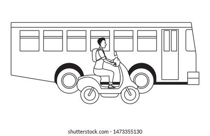 Vehicle and motorcycle drivers riding with helmet in the traffic vector illustration graphic design.