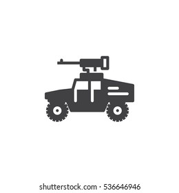 Vehicle mounted machine gun icon vector, filled flat sign, solid pictogram isolated on white. Symbol, logo illustration