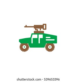 Vehicle mounted machine gun icon vector, filled flat sign, solid colorful pictogram isolated on white. Symbol, logo illustration
