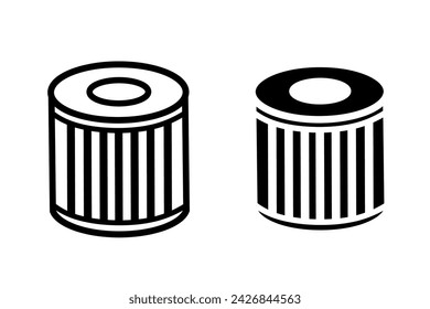 vector del icono del filtro de aceite del vehículo sobre fondo blanco