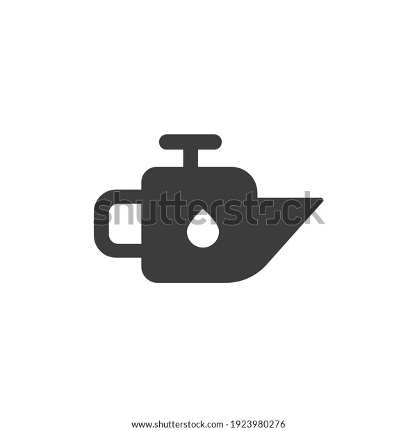 Vehicle Oil Icon Isolated on Black and White\
Vector Graphic