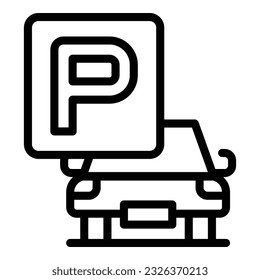 Vehicle parking icon outline vector. Car park. Space zone