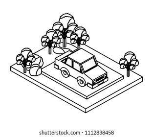 vehicle in the parking zone isometric