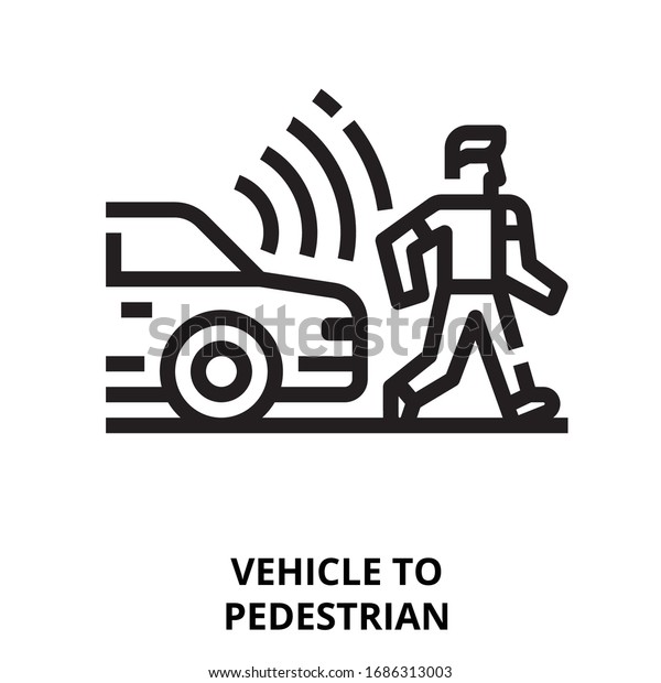 vehicle to pedestrian icon for\
website, application, printing, document, poster design,\
etc.