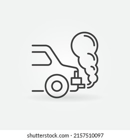 Vehicle Pollution icon. Car Emitting Exhaust Fumes vector thin line symbol or design element - Shutterstock ID 2157510097