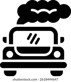 Icono de contaminación del vehículo Ilustración vectorial de glifos