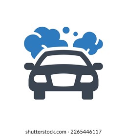 Vehicle pollution icon. Illustration isolated on white background