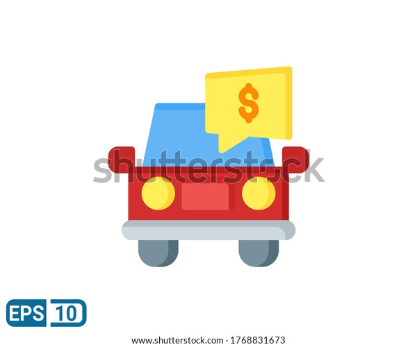 vehicle price icon\
isolated on white background. vector illustration in flat style.\
Editable color. EPS 10