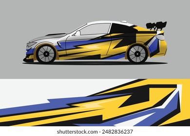 Vehicle racing car wrap sticker design art