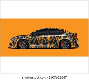 Vehicle Racing wrap creative Vector  design Graphics 