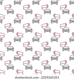 Concepto vectorial del envolvimiento de vinilo rojo y del vehículo sin fisuras o fondo
