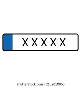 Vehicle registration plate template in vector format.