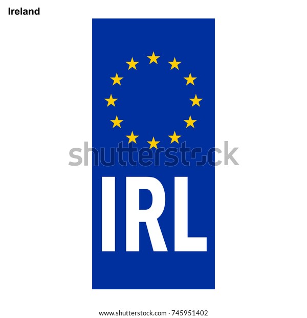 Vehicle registration plates of Ireland. EU\
country identifier. blue band on license\
plates