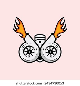 Vehicle Repair Shop Logo Template with Simple Vector Art