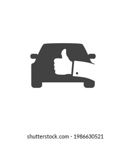 Señal de reparación del vehículo. Mecánico de coches. Icono fijo de ok para automóvil. Las mejores ofertas de piezas automáticas. Altibajos. Ilustración vectorial. Diseño de color blanco y negro.