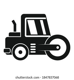 Vehicle road roller icon. Simple illustration of vehicle road roller vector icon for web design isolated on white background