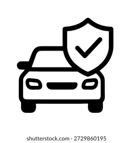 Vehicle safety icon with shield