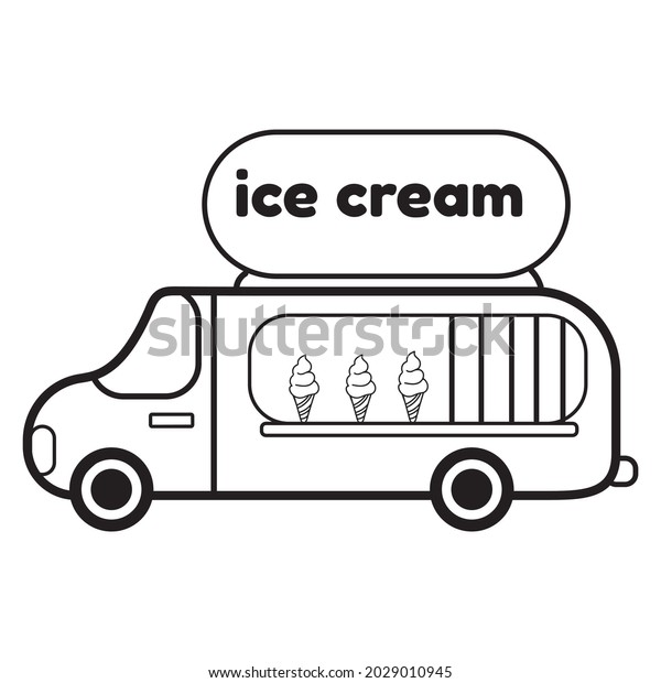 Vehicle for the Sale Ice Cream Cold Products\
Vector Clip Art\
Illustration