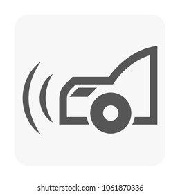 Vehicle sensor technology illustration vector icon, illustrative depiction of car, focusing on its sensor system, showcasing modern technological advancements within the automotive industry.