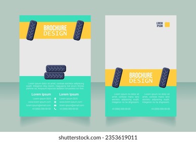 Vehicle service centre blank brochure design. Template set with copy space for text. Premade corporate reports collection. Editable 2 paper pages. Bebas Neue, Lucida Console, Roboto Light fonts used