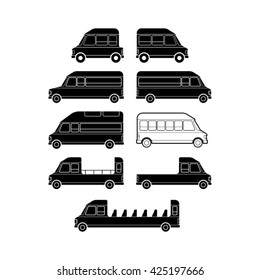 vehicle silhouette variations-vector drawing 