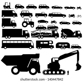 Vehicle silhouette vector