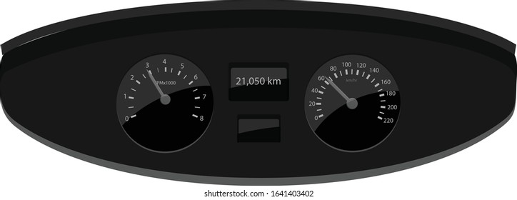 Vehicle speed counter dashboard vector illustration