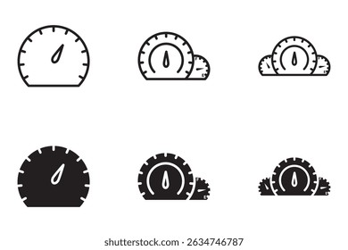 vehicle speedometer icon set. car speedometer indicator icon